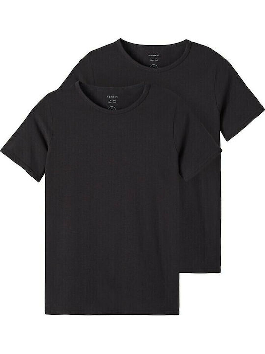 Name It Kids' Set with Undershirts Short-sleeved Black 2pcs