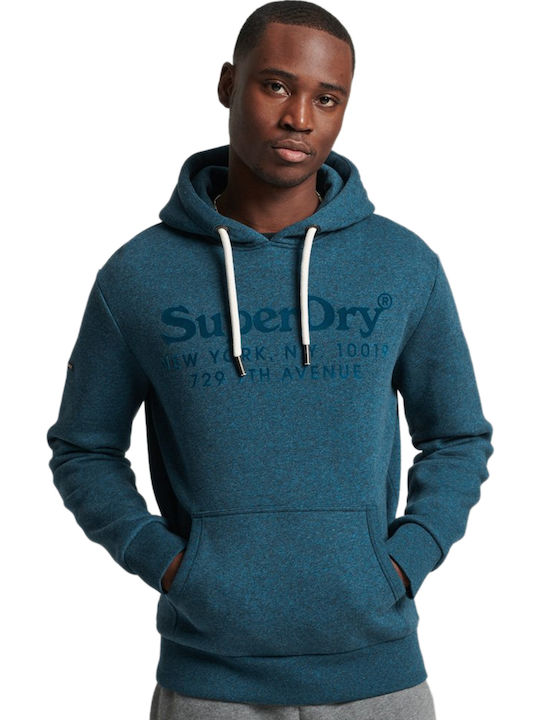 Superdry Sweatshirt with Hood Petrol Blue