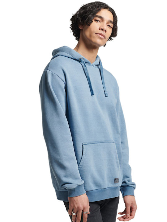 Superdry Vintage Men's Sweatshirt with Hood and Pockets Light Blue
