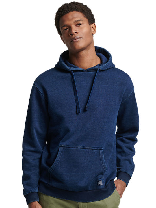 Superdry Vintage Men's Sweatshirt with Hood and Pockets Navy Blue