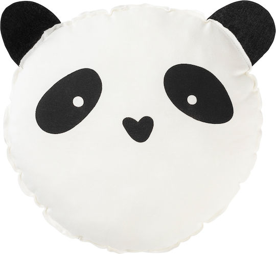 Petit Praia Crib Decorative Pillow Panda Jungle White 25x25cm