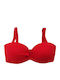 Strapless Bikini Top E Cup With Padding Red