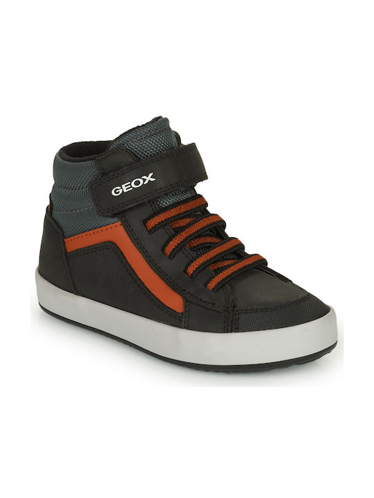 Geox Παιδικά Sneakers High Ανατομικά για Αγόρι Μαύρα