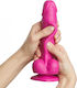 Strap On Me Sliding Skin Realistic Dildo S Dildo realist cu Testicule și Ventuză Fuchsia 12.8cm