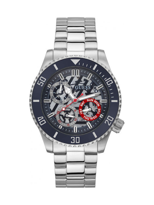 Guess Axle Men's Watch 45mm Battery with Silver Metal Bracelet
