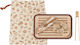 Pebbly Bamboo Chopping Board Set for Bread with Tweezers & Storage Bag Brown 28x18cm 3pcs