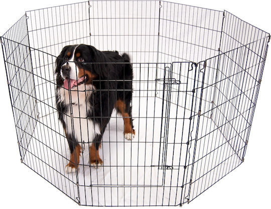 Glee Medium Net Foldable Park Dog Octagon Medium made of Metal in Silver Color 60 x 60 x 76cm
