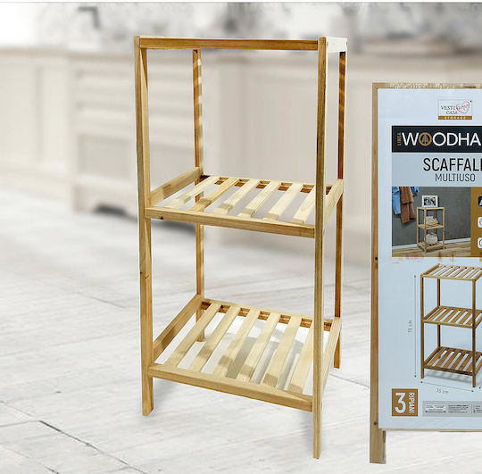 General Trade Boden Badezimmerregal Hölzernes mit 2 Regalböden 35x30x70cm Braun