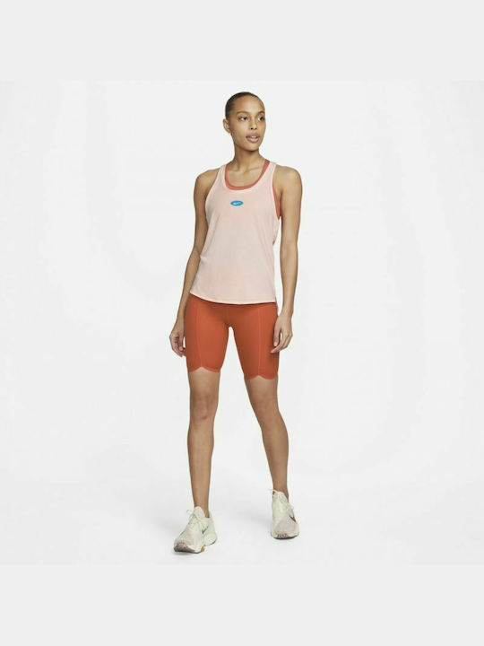 Nike Dri-Fit One Luxe Icon Clash Αμάνικη Γυναικεία Αθλητική Μπλούζα Ροζ