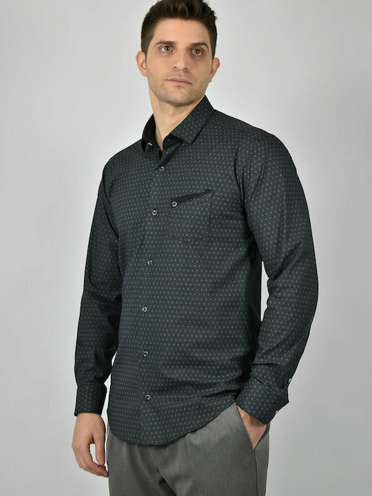 Long-sleeved Denim Shirt Gray