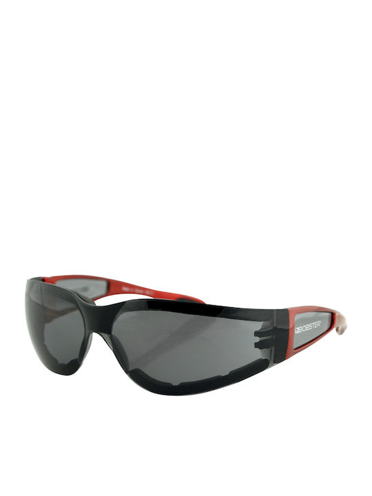 Bobster Shield II Men's Sunglasses with Red Plastic Frame and Black Lens 26100301