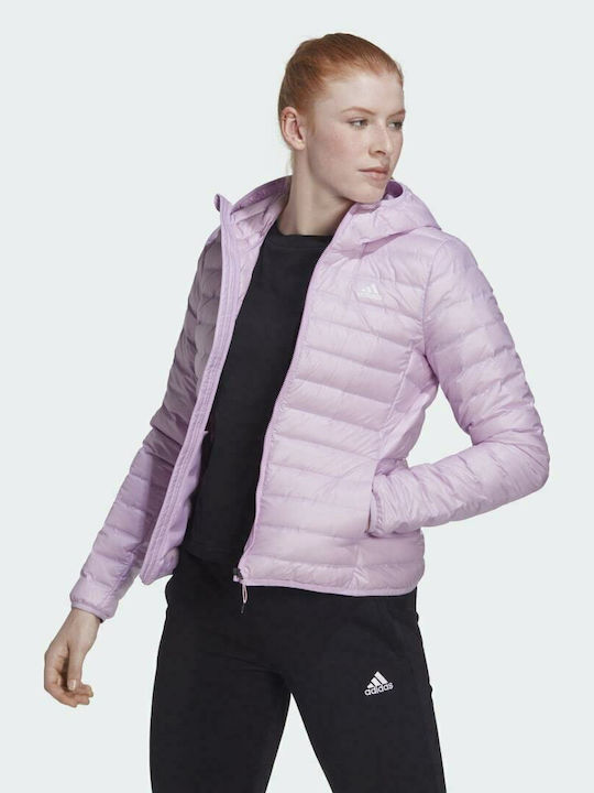 Adidas Varilite Κοντό Γυναικείο Puffer Μπουφάν Bliss Lilac