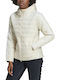 Women's Short Puffer Jacket for Spring or Autumn with Hood Wonder White