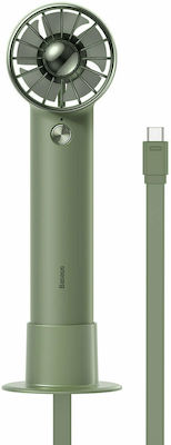 Baseus Flyer Turbine Power Bank Ventilator Mână USB Reîncărcabil 4000mAh + Type C cable Verde