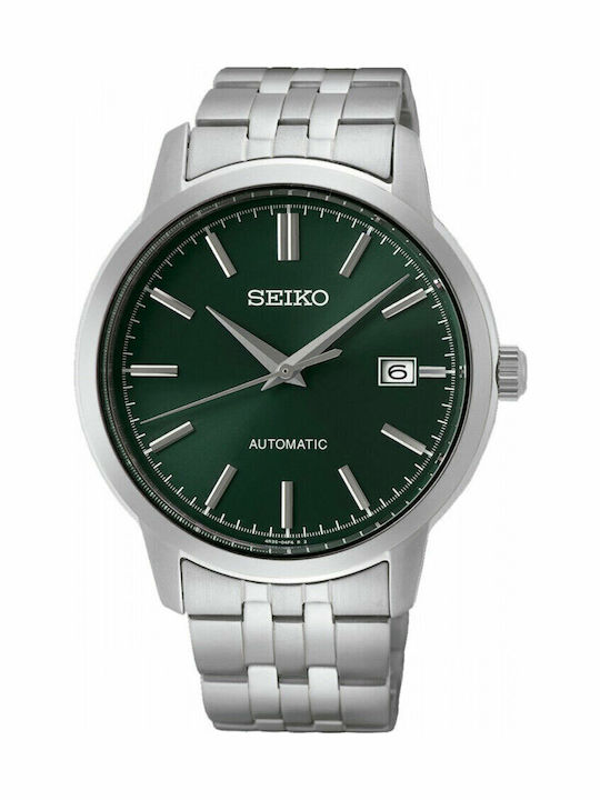 Seiko Ανδρικό Ρολόι 41.2mm Αυτόματο με Ασημί Με...