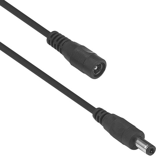 Extension Cable 5.5x2.1 M/F - Cable 10m Black (18374)