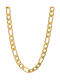 Visetti Chain Neck made of Steel Gold-plated Wide Thickness 8.6mm and Length 60cm