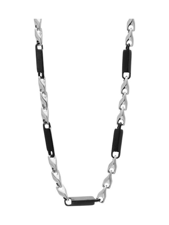 Visetti Two-tone Chain Neck made of Steel Thin Thickness 4.1mm and Length 50cm