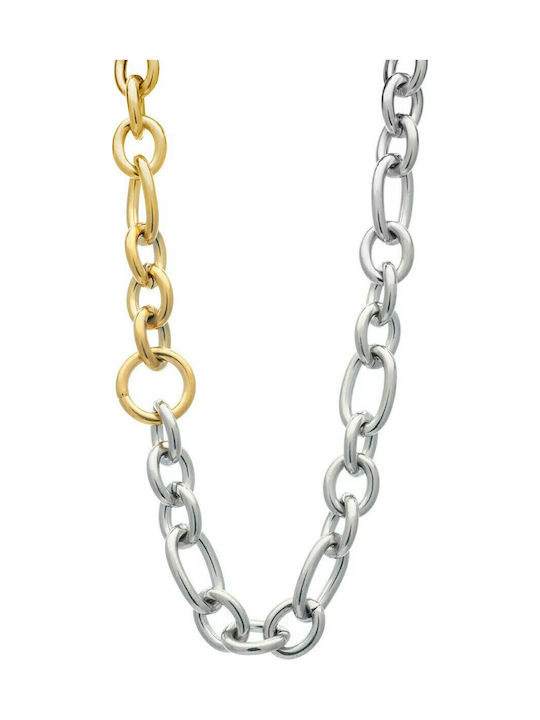 Visetti Two-tone Chain Neck made of Steel Wide Thickness 13.2mm and Length 38cm