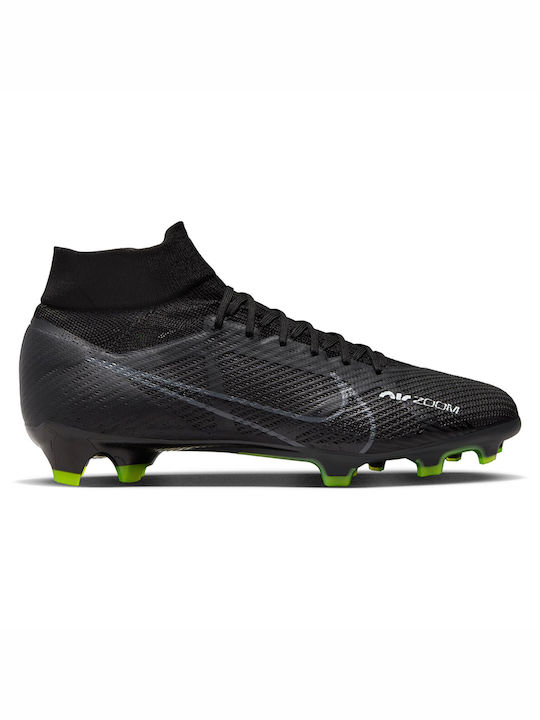 Nike Zoom Mercurial Superfly 9 Pro FG Χαμηλά Ποδοσφαιρικά Παπούτσια με Τάπες Black / Dark Smoke Grey / Summit White / Volt