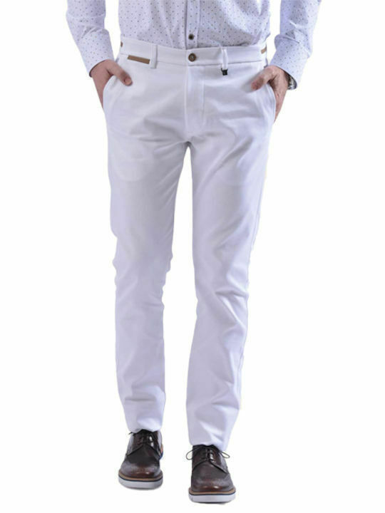 Pantaloni pentru bărbați Vittorio Artist 500-01-21-COMO-WHITE Alb