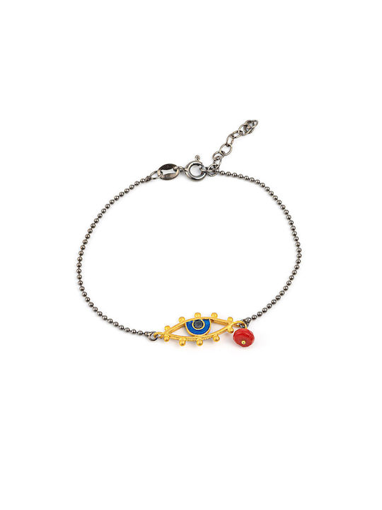 Silver Eye Bracelet with Enamel