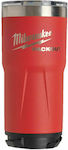 Milwaukee Packout Glass Thermos Stainless Steel Red 591ml with Mouthpiece