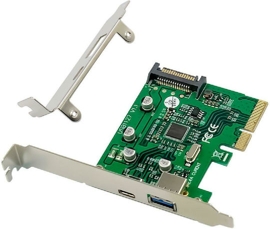 Powertech Κάρτα PCIe σε 2 θύρες Type-C / USB 3.1