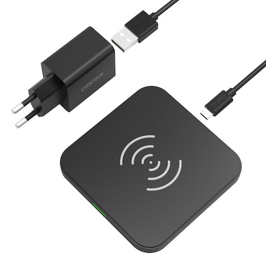 Choetech Ασύρματος Φορτιστής (Qi Pad) και Καλώδιο micro USB 10W Μαύρος (T511-S-EU201ABBK)