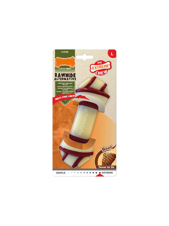 Nylabone Rawhide Alternative Bone Toy Dog Chewable with Flavor Beef Large 1pcs