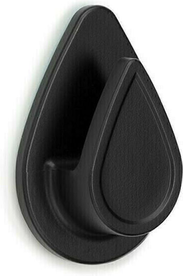 Inofix Water Drop Άγκιστρο Μπάνιου Μονό με Αυτοκόλλητο ​5.2x1.6cm Μαύρο