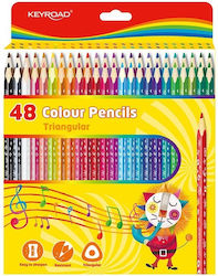 48-colour wood crayons with triangular stem - Keyroad Triangular