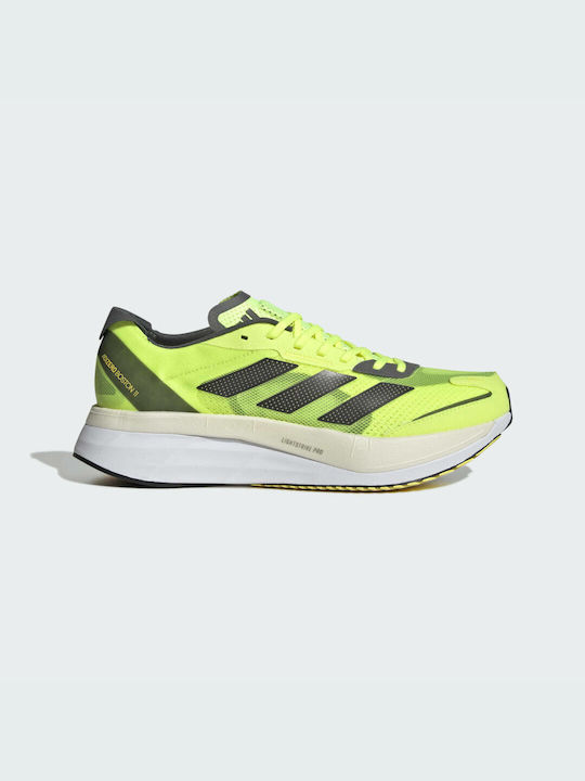 Adidas Adizero Boston 11 Men's Running Sport Shoes Solar Yellow / Night Metallic / Beam Yellow
