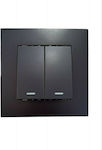 Rolinger Recessed Electrical Lighting Wall Switch with Frame Basic Black EL-1008