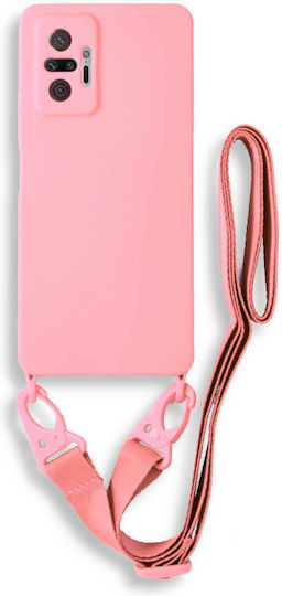 Bodycell Back Cover Silicone with Strap Pink (Redmi Note 10 Pro)