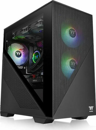Thermaltake Divider 170 TG Gaming Mini Tower Computer Case with Window Panel and RGB Lighting Black