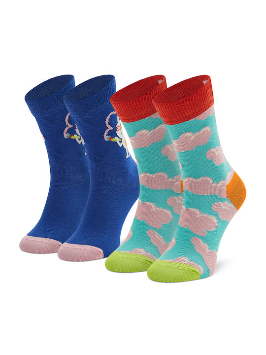 Happy Socks Șosete pentru Copii Înălțime până la genunchi Multicolore 2 Perechi