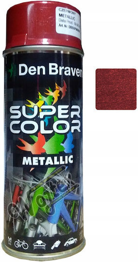Bostik Den Braven Σπρέι Βαφής Super Color Metallic με Γυαλιστερό Εφέ Κόκκινο 400ml 6τμχ