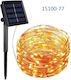 Светлини LED 10m. Топъл бял Слънчеви тип Лента 1бр