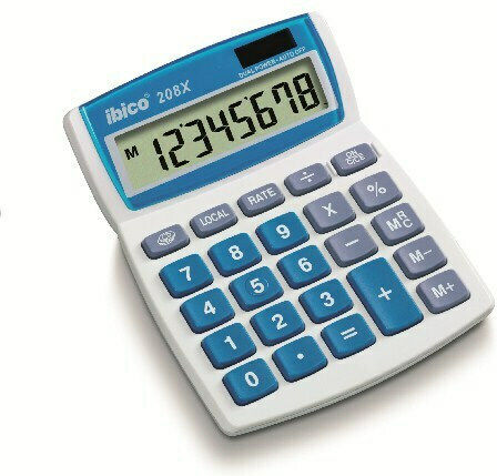 Ibico 208X Calculator 8 Digits in White Color 1pcs