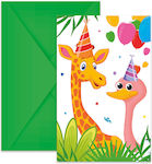 Invitations Jungle Balloons 6pcs 93788Invitations & Envelopes 6pcs