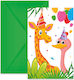 Invitations Jungle Balloons 6pcs 93788Invitations & Envelopes 6pcs