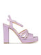Leder Sandalen Lila