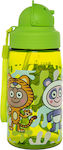 Laken Kids Plastic Water Bottle with Straw 848223 Green 0.45ml