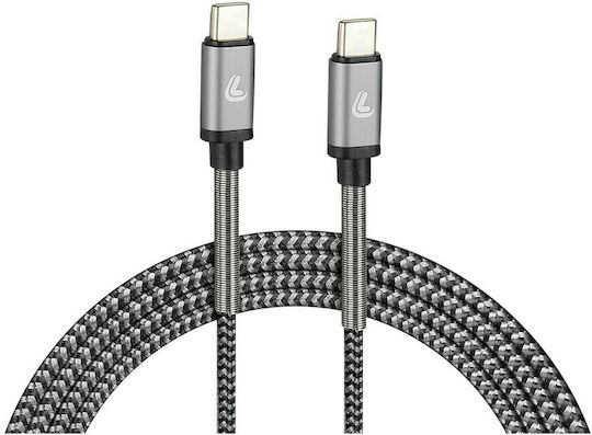 Lampa Braided USB 2.0 Cable USB-C male - USB-C Γκρι 2m L3871.4