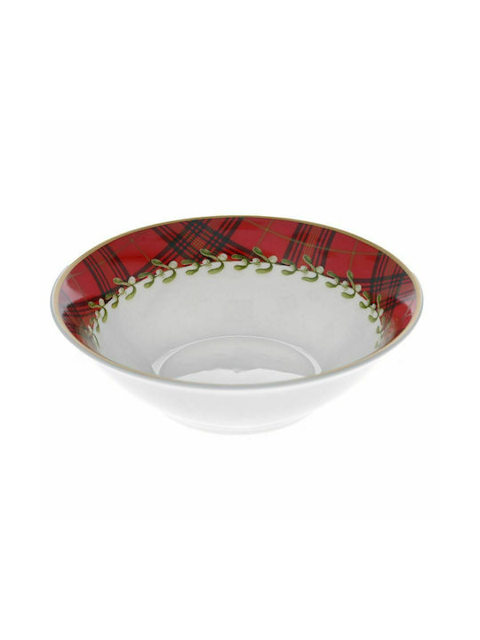 Iliadis Poinsettia Set Christmas Platters Porcelain Multicolored D14cm. 6pcs