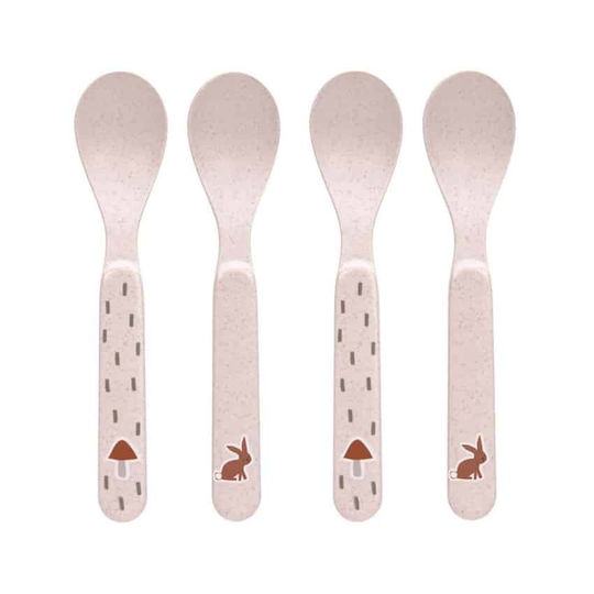 Laessig Baby Set mit Löffeln Little Forest aus Kunststoff für 6+ Monate Pink 4Stück
