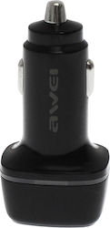 Awei C-827 Smart Φορτιστής Αυτοκινήτου με Θύρες 2xUSB-A
