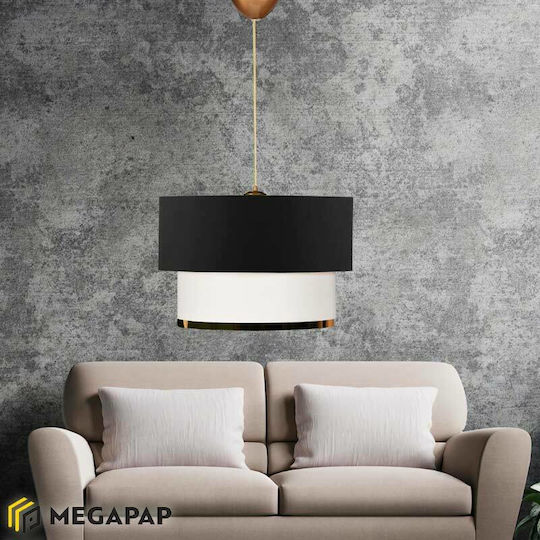 Megapap Barnhart Κρεμαστό Φωτιστικό Μαύρο με Ντουί E27 30x20x70εκ.