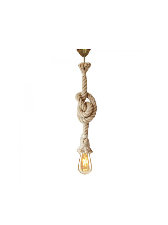 Megapap Meline Pendant Light Suspension with Rope for Socket E27 Brown